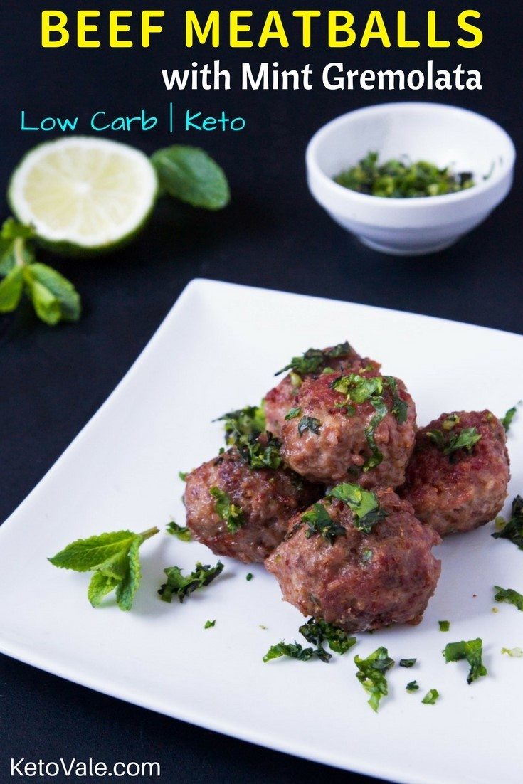 Beef Meatballs With Mint Gremolata