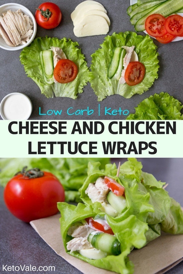 Cheese and Chicken Lettuce Wraps