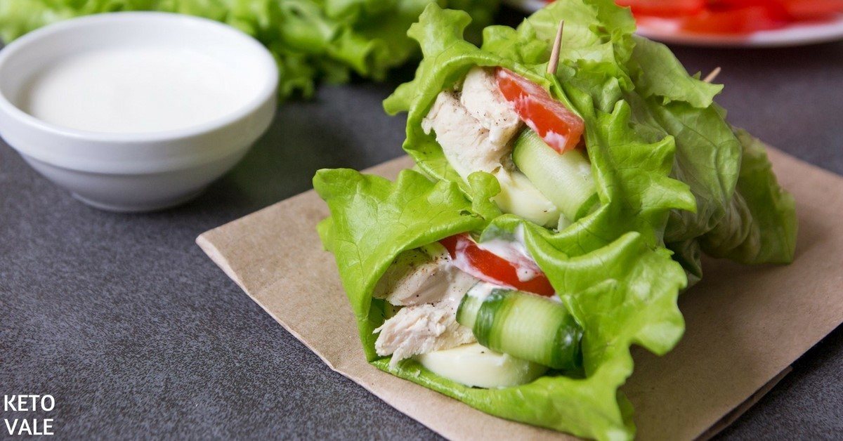 Cheese and Chicken Lettuce Wraps Low Carb Recipe Keto Vale