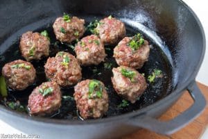 Cook meatballs in a frying pan