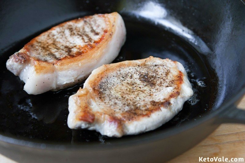 Frying pork chops