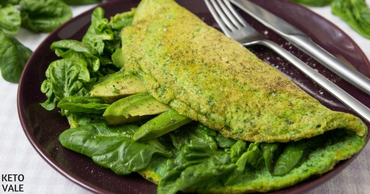 Green Omelette with Avocado for Breakfast Recipe Keto Vale