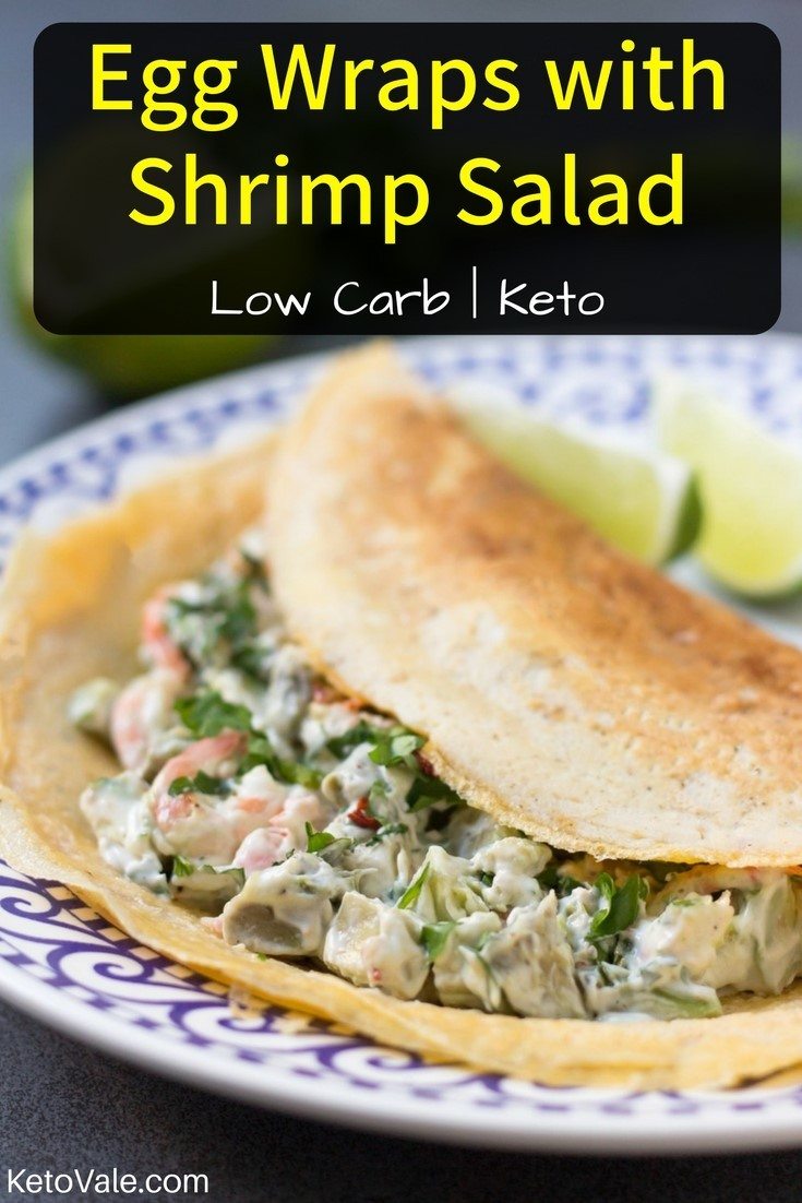 Keto Egg Wraps with Shrimp Salad