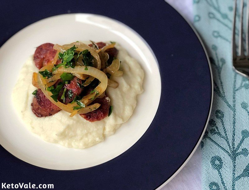 Keto Sausage with Mashed Cauliflower