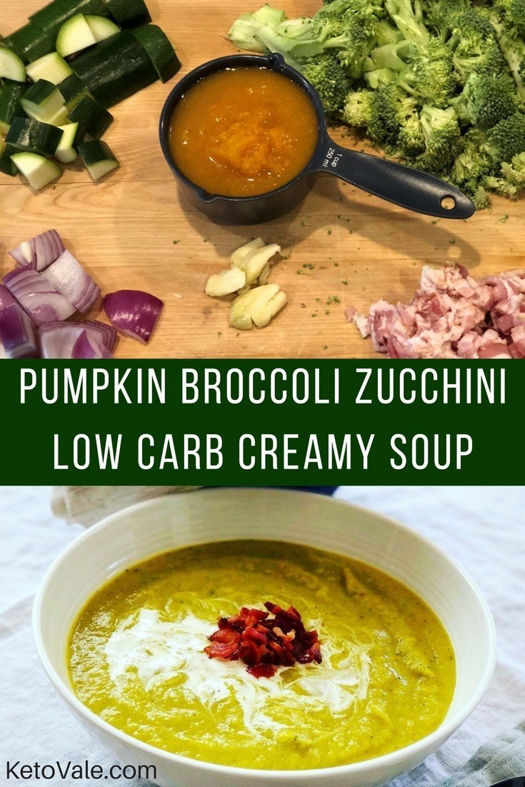 Pumpkin Broccoli Zucchini Keto Soup