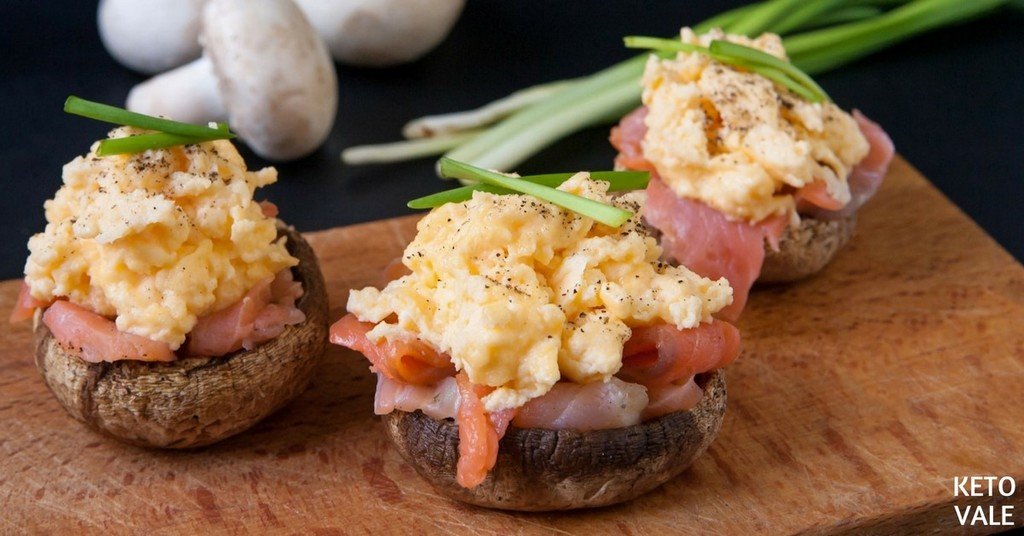 Smoked Salmon Egg Stuffed Mushroom