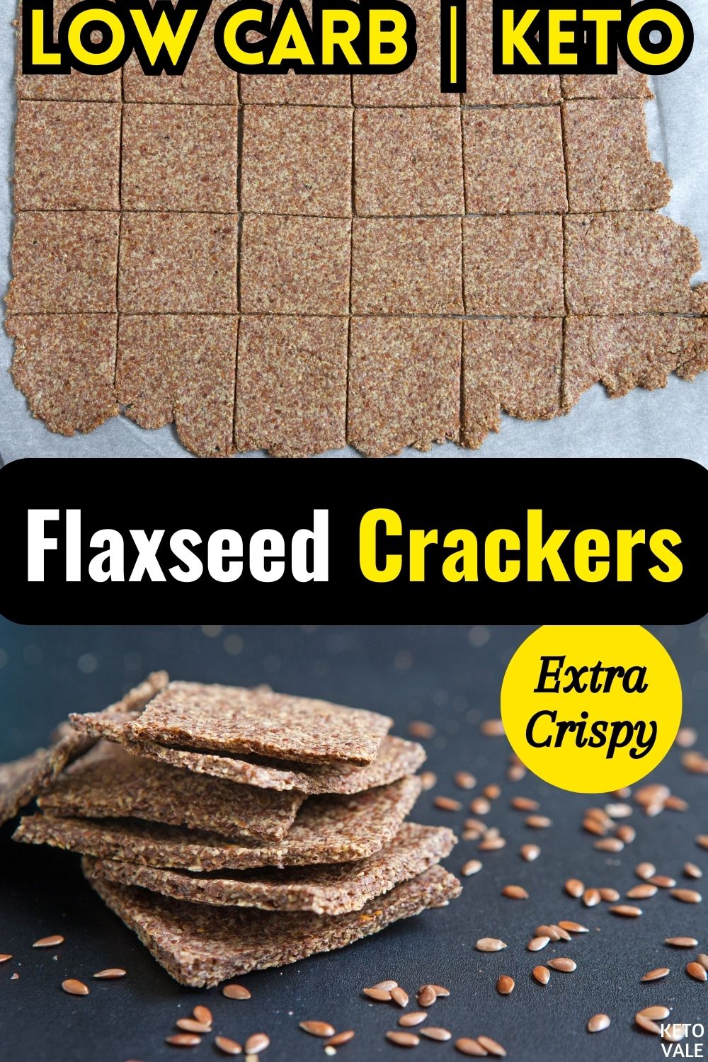 Keto Flaxseed Chips Low Carb Crackers Recipe KetoVale