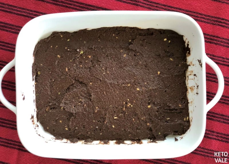 Add brownies batter to baking dish