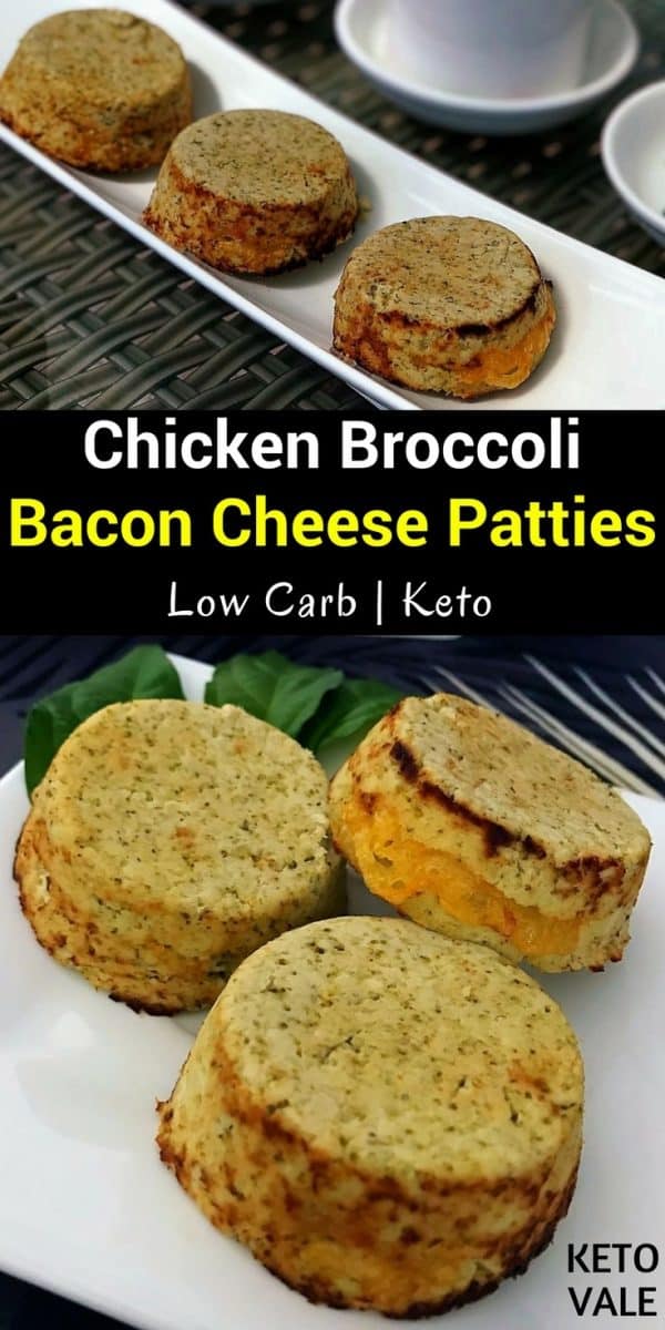 Keto Chicken Broccoli Bacon Cheese Patties Low Carb Recipe KetoVale