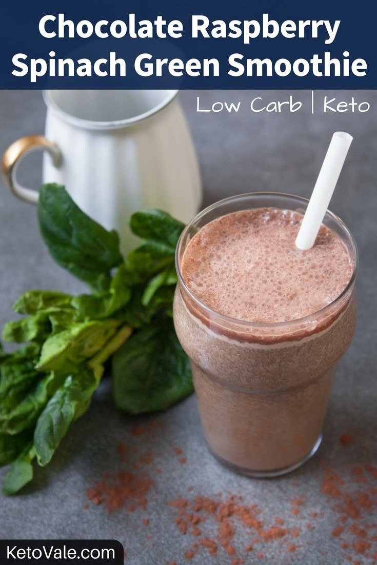 Chocolate Raspberry Spinach Smoothie