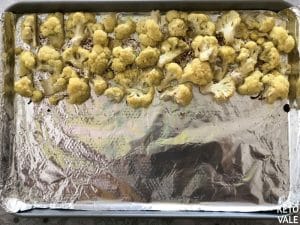 Chop and Bake cauliflower