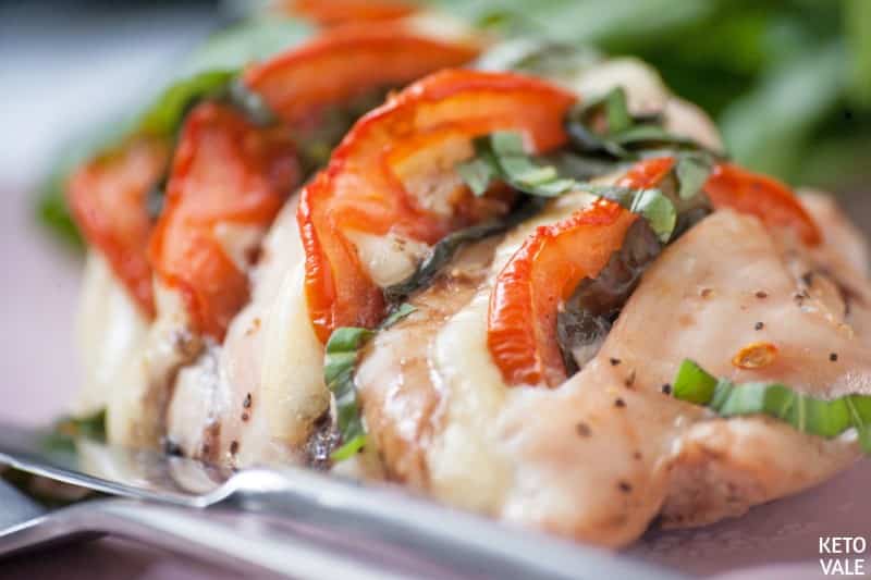Tasty Caprese Hasselback Chicken Breast Low Carb Recipe  Keto Vale Tasty Caprese Hasselback Chicken Breast Low Carb Recipe  Keto Vale
