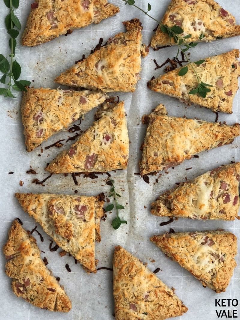 Keto Ham and Cheese Savory Scones Low Carb Recipe | Keto Vale