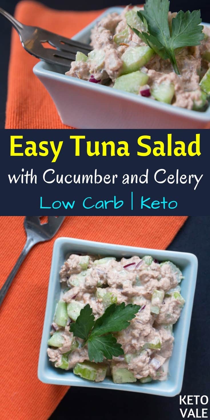 Keto Tuna Salad with Cucumber Celery