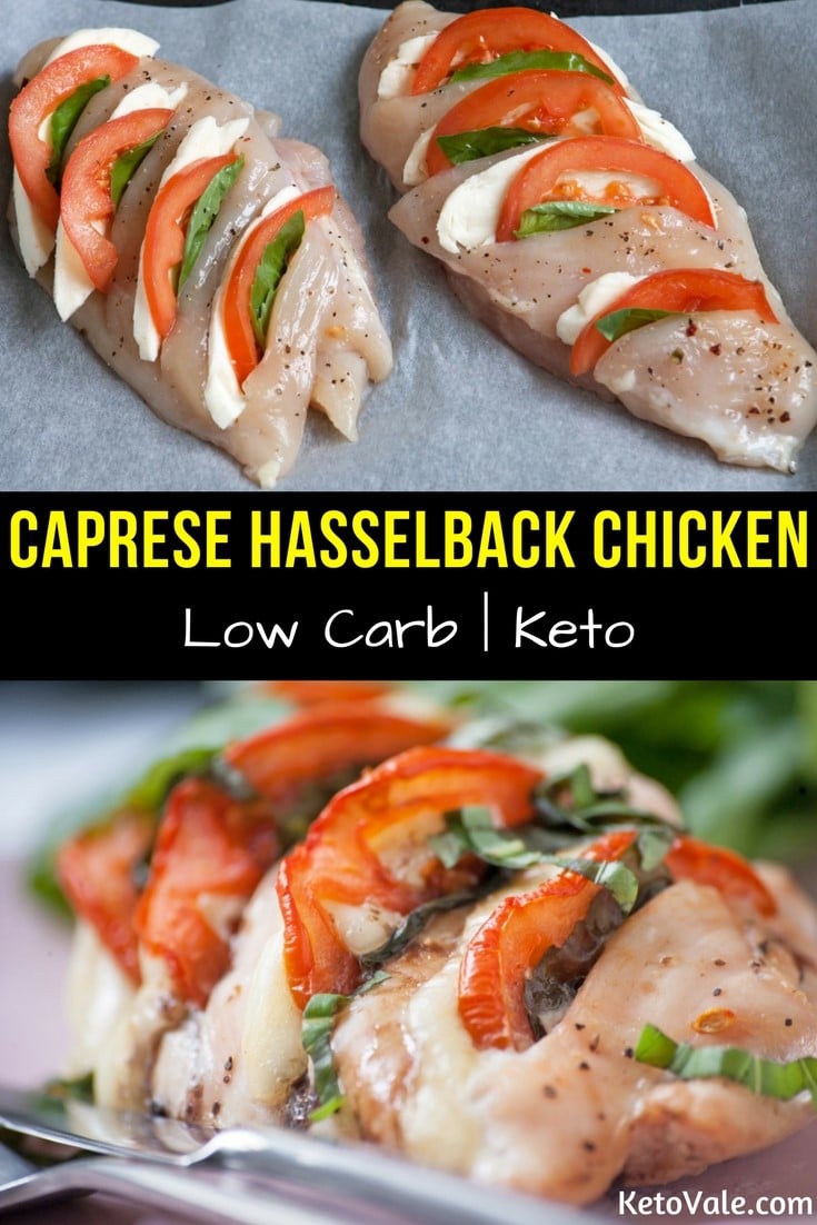 Low Carb Caprese Hasselback Chicken