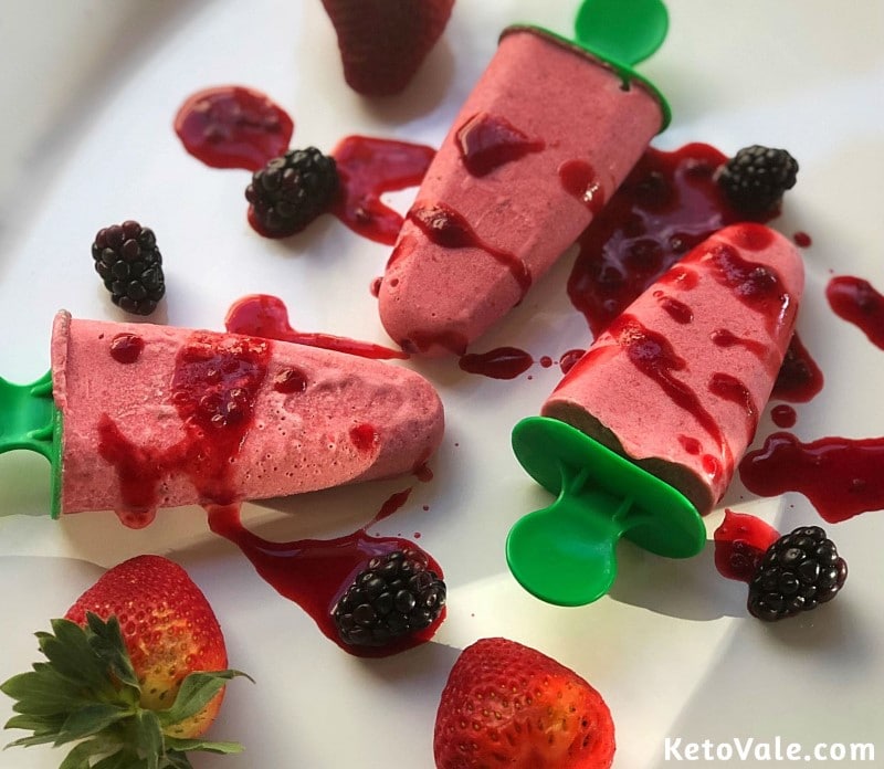 Low Carb Strawberry Blackberry Popsicles