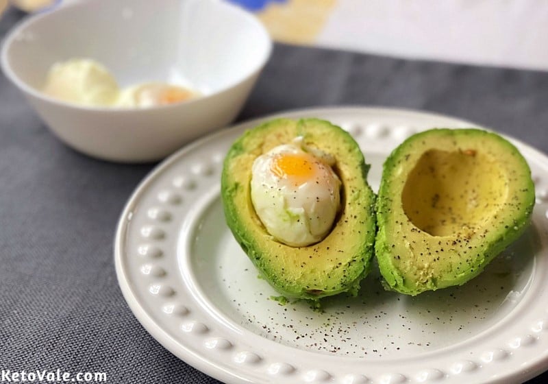 Stuff egg inside avocado