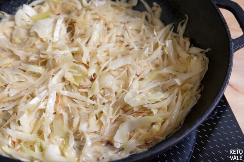 add heavy cream to cabbage