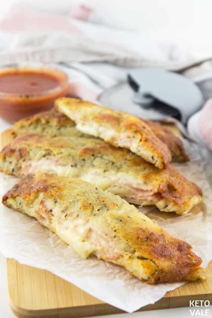 keto ham cheese stromboli