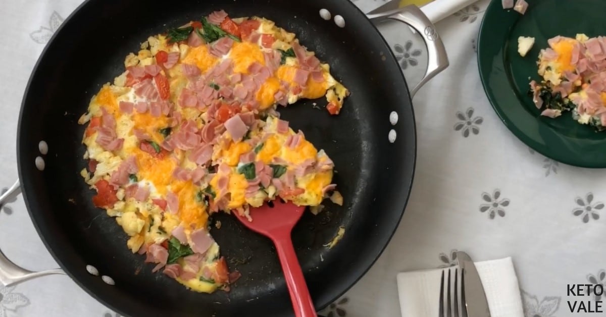 10 Min Quick Keto Meal with Egg, Ham, Cheese, Spinach ...