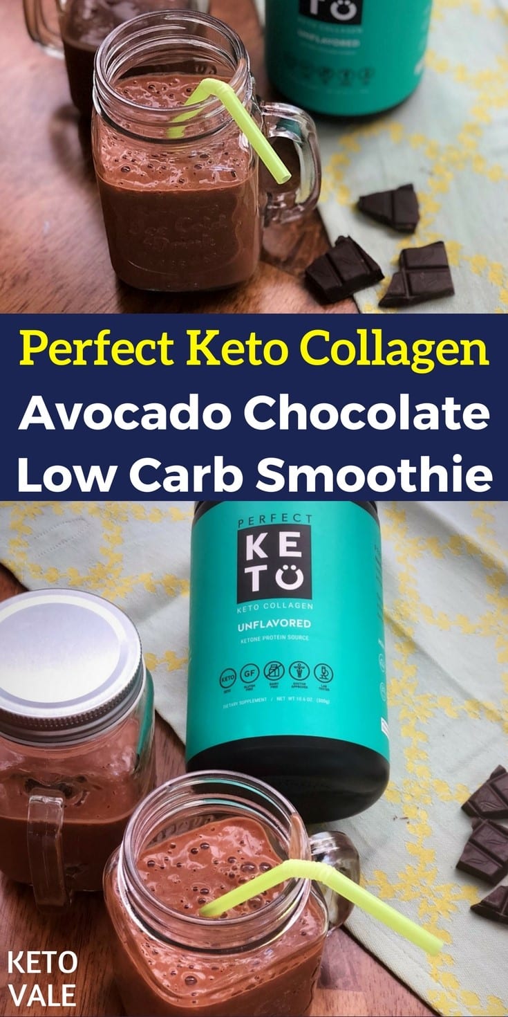 Avocado Collagen Chocolate Low Carb Smoothie