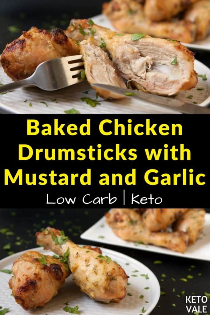 Keto Baked Chicken Drumsticks with Mustard and Garlic Low Carb Recipe
