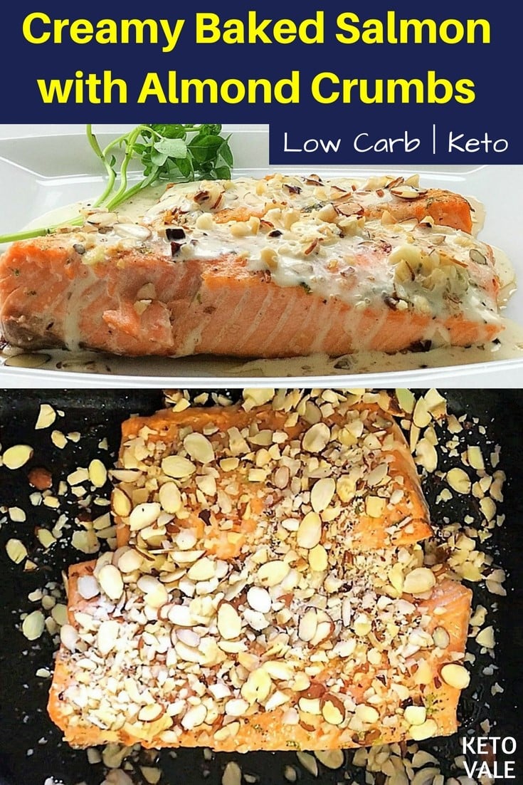 Creamy Baked Salmon with Almond Crumbs