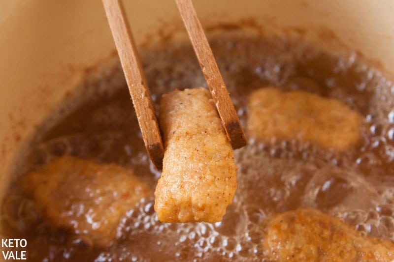 Frying battered cod