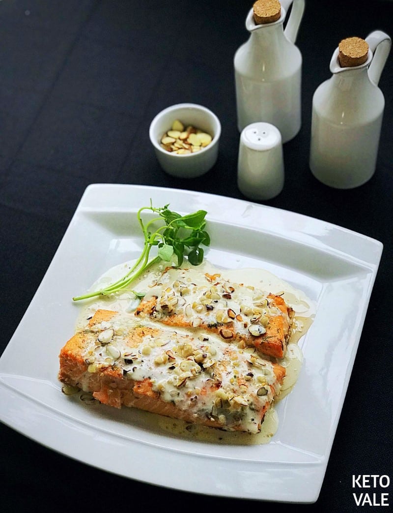 Keto Creamy Baked Salmon with Almond