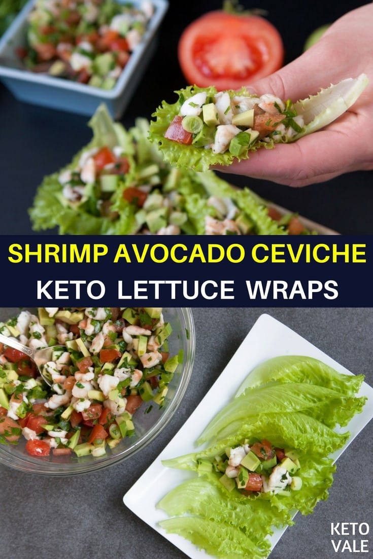 Shrimp Avocado Ceviche Lettuce Wraps