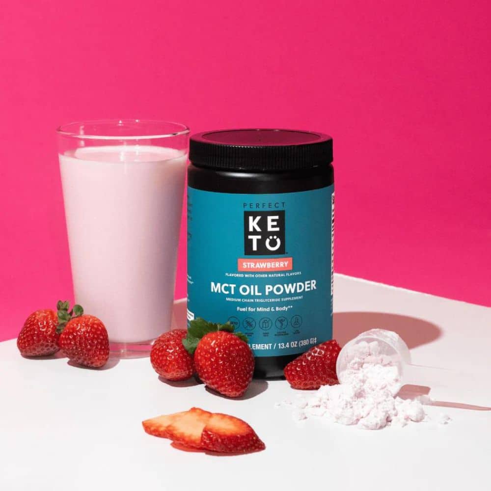 perfect keto strawberry mct oil powder