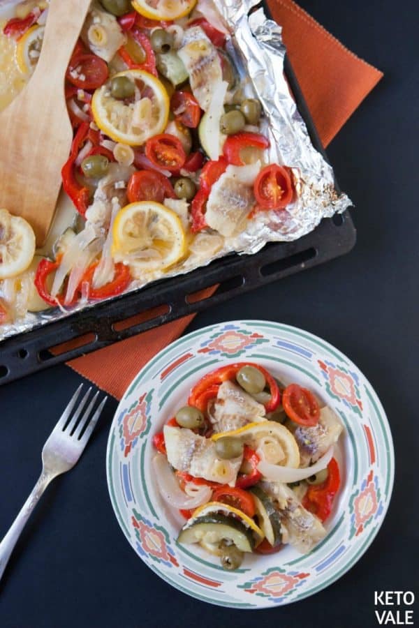 Keto Baked Fish Fillets with Vegetables in Foil Low Carb Recipe