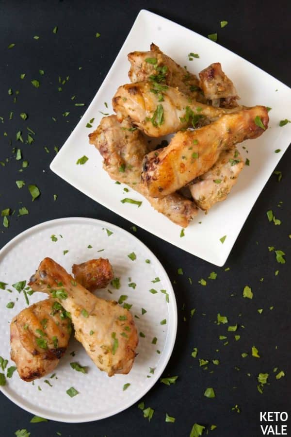 Keto Baked Chicken Drumsticks with Mustard and Garlic Low Carb Recipe