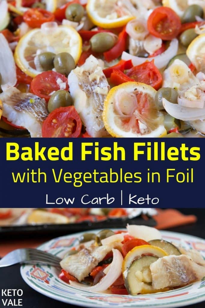 Keto Baked Fish Fillets with Vegetables in Foil Low Carb Recipe