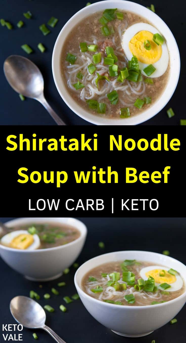 Keto Shirataki Noodle Soup with Beef