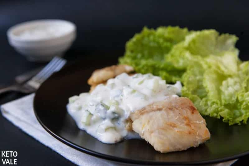 Low Carb Fried Cod with Raita