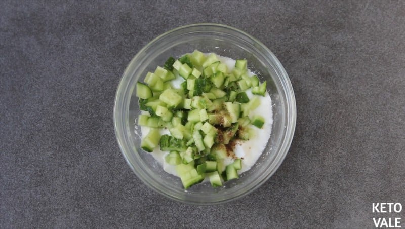 Making Cucumber Raita