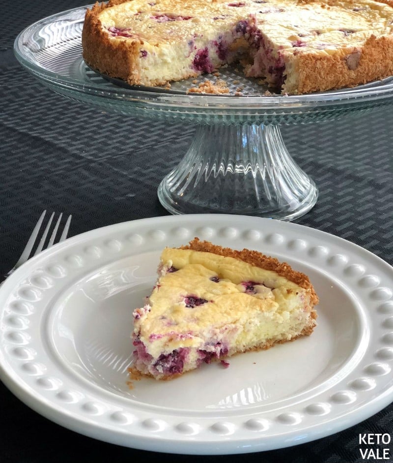 Coconut Crust Blackberry Cheesecake