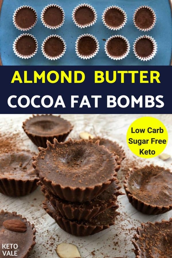 Easy Keto Chocolate Almond Butter Fat Bombs KetoVale