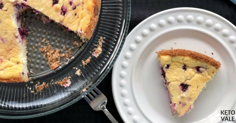 Keto Blackberry Cheesecake with Coconut Crust KetoVale