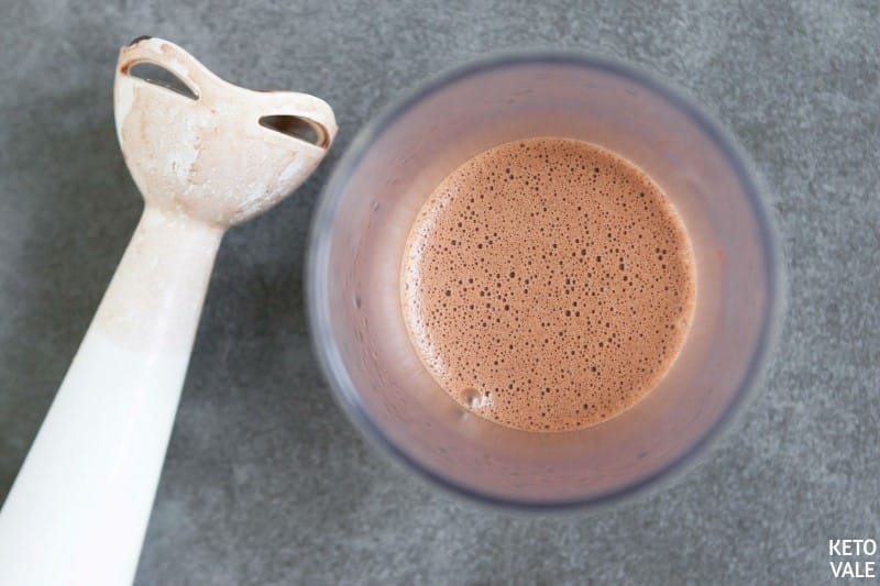 blend chocolate in a tall cup