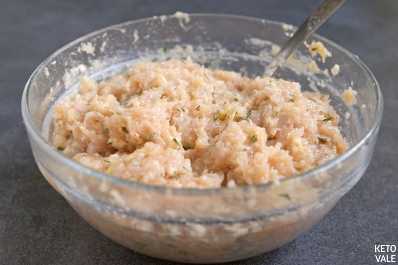 forming fritters using spoon