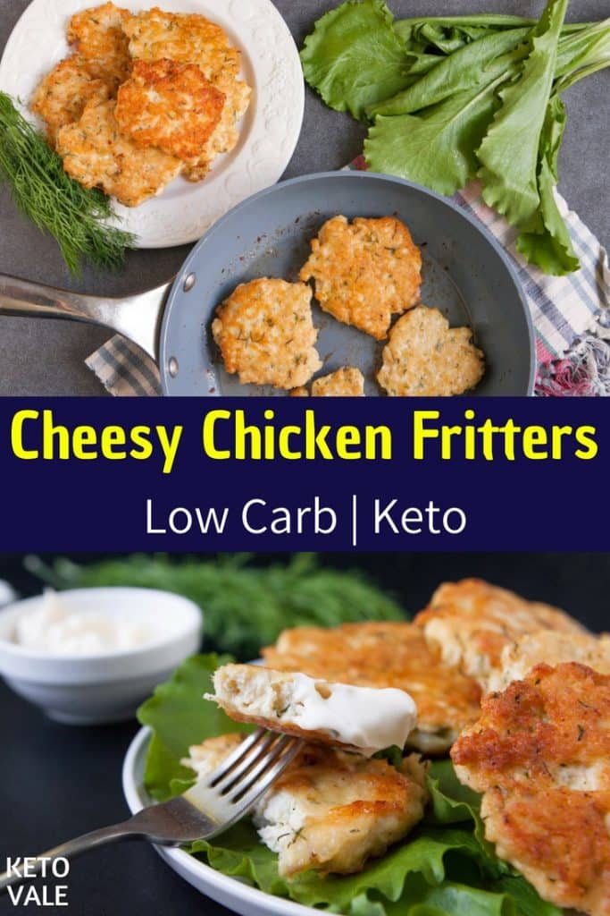 Keto Cheesy Chicken Fritters Low Carb Recipe Keto Vale