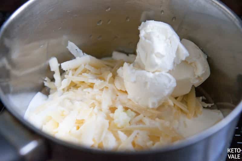 melt cheddar heavy cream cheese