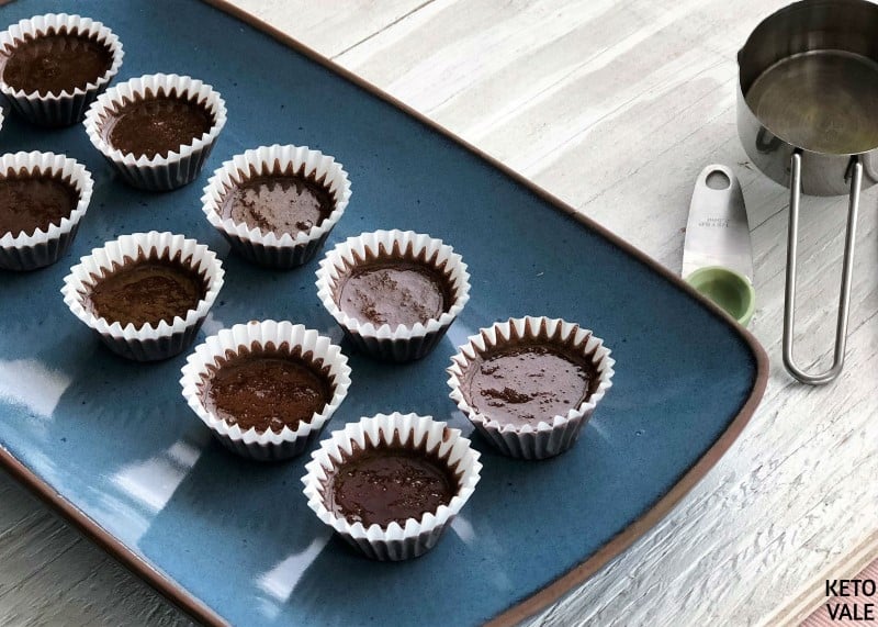 pour almond mix into cupcake molds