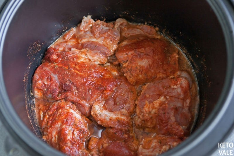 Rub pork with herbs and spices