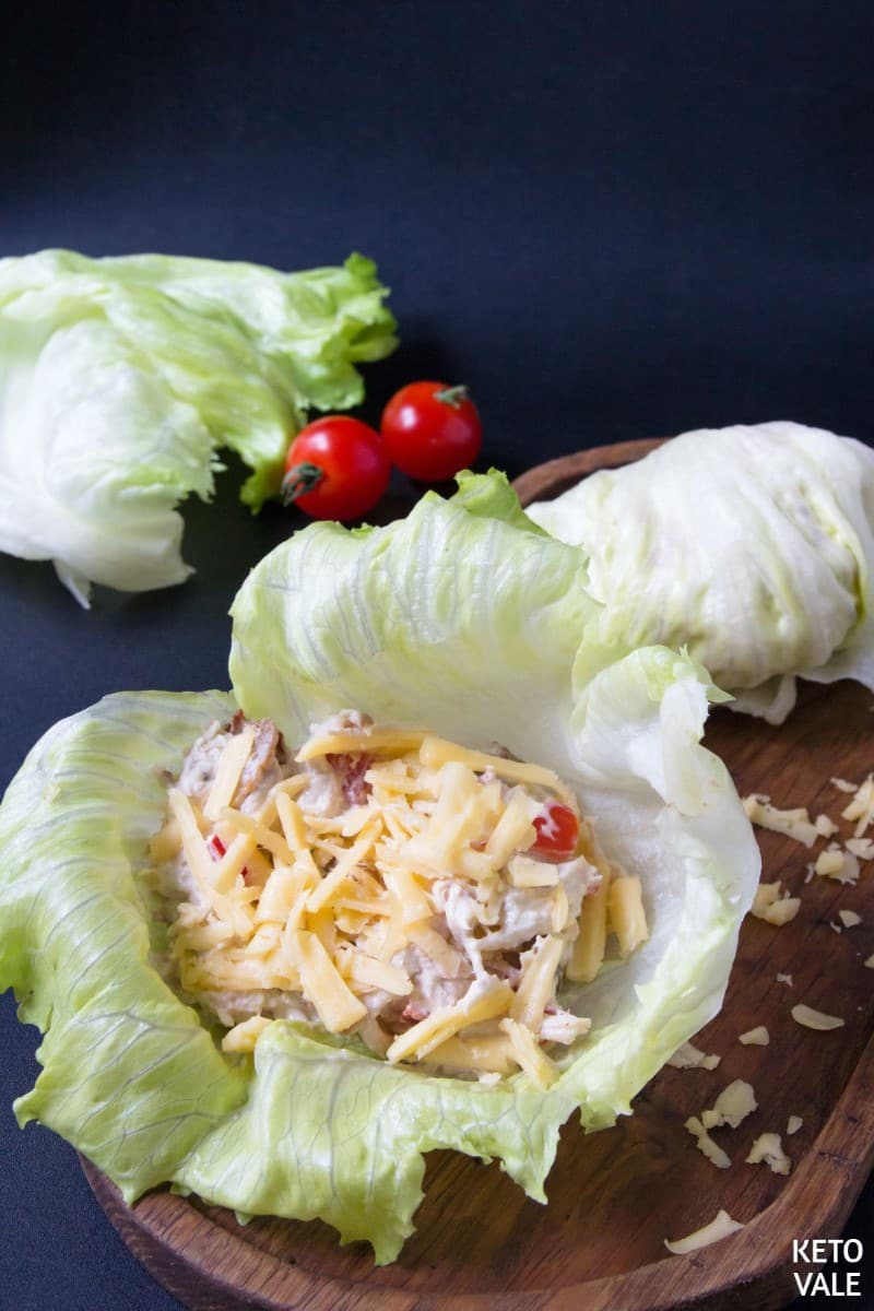 low carb chicken bacon lettuce wraps