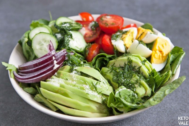 slice avocado tomato cucumber egg