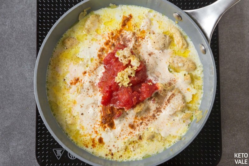 add crushed tomato ginger garlic
