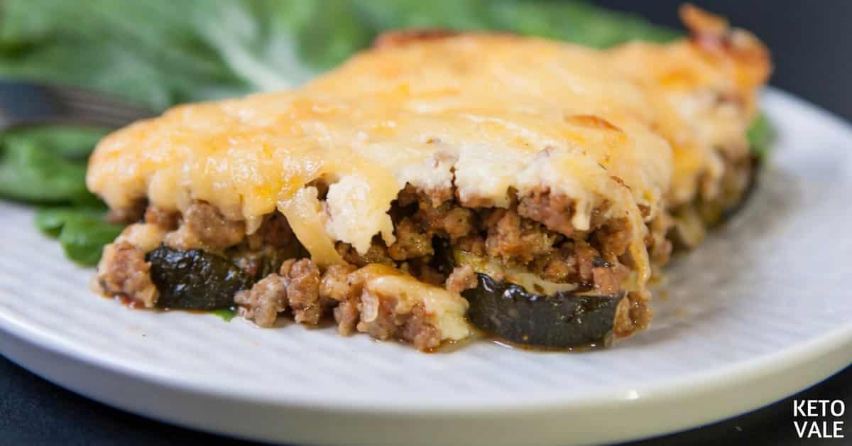 Keto Beef Zucchini Moussaka Low Carb Recipe | KetoVale